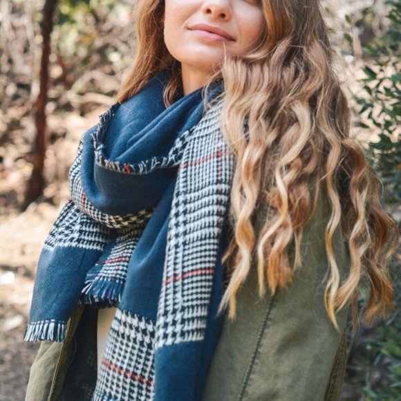 Reversible Tartan Plaid Oversized Blanket scarf - Picture 2 of 6